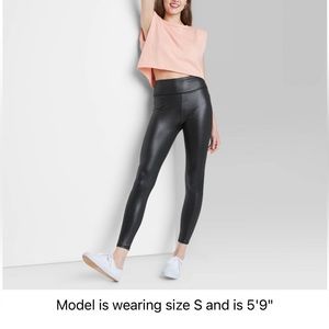 Wild Fable women’s high waisted liquid leggings shiny faux leather size medium